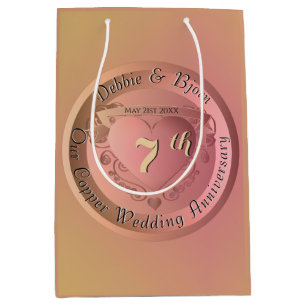 7th/22nd Copper Medallion ImageWedding Anniversary Medium Gift Bag