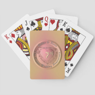 7th/22nd Wedding Anniversary Medallion Playing Cards
