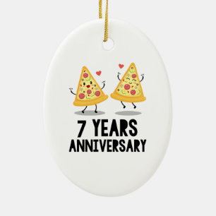 7th Anniversary 7 Years Ceramic Tree Decoration