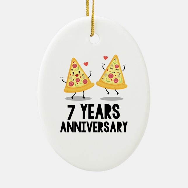 7th Anniversary 7 Years Ceramic Tree Decoration (Back)