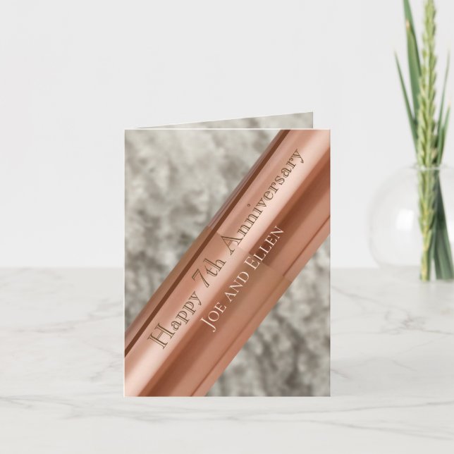 7th Anniversary Copper and Wool Card (Front)