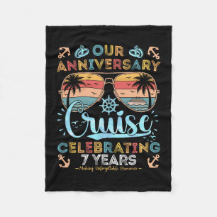 7th Anniversary Cruise Celebrating 7 Years Couples Fleece Blanket