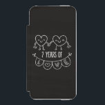 7th Anniversary Gift Chalk Hearts Incipio Watson™ iPhone 5 Wallet Case<br><div class="desc">Cute two doodle hand drawn heart 7th year anniversary design.</div>