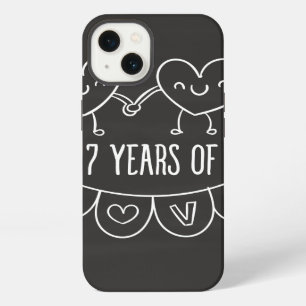 7th Anniversary Gift Chalk Hearts iPhone 13 Case