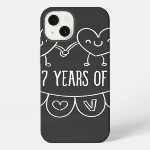 7th Anniversary Gift Chalk Hearts iPhone 13 Case