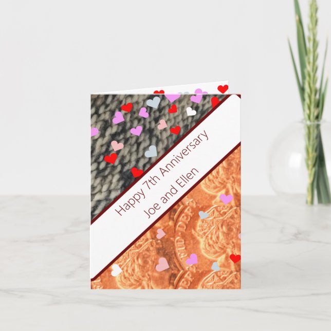 7th Anniversary, Wool and Copper Card (Front)