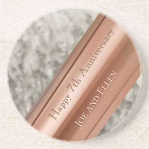 7th Anniversary, Wool and Copper Coaster