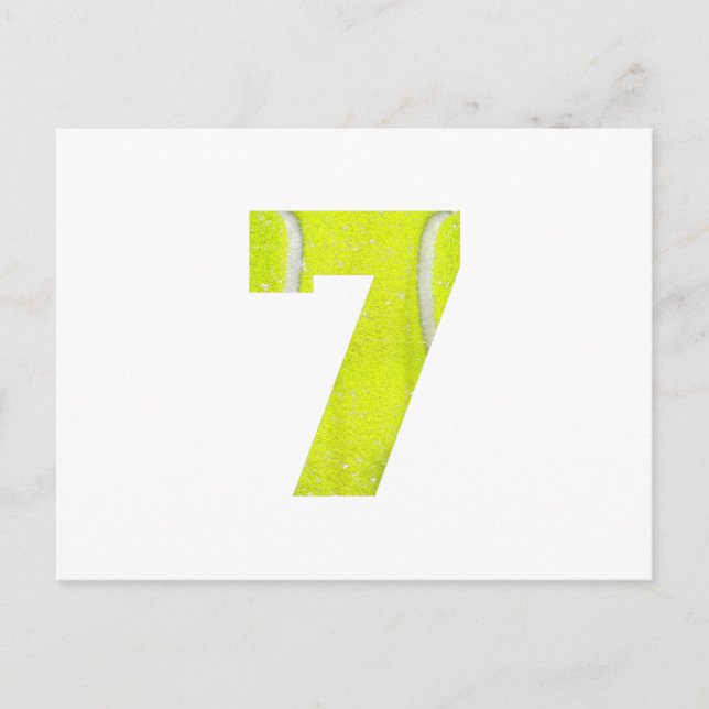 7th Birthday 2013 Tennis Boys Girls Kids Seventh Announcement Postcard (Front)