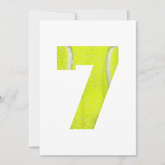 7th Birthday 2013 Tennis Boys Girls Kids Seventh Save The Date (Front)