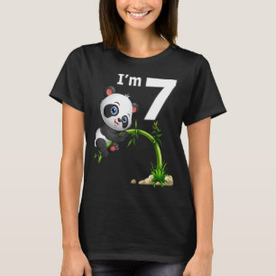 7th Birthday  7 Years Old Party Animal Panda  2 T-Shirt