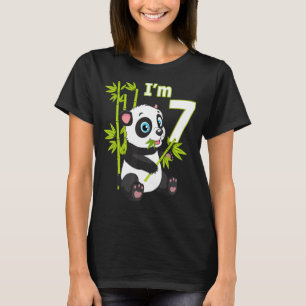 7th Birthday 7 Years Old Party Animal Panda 3 T-Shirt