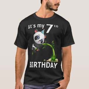 7th Birthday 7 Years Old Party Animal Panda 5 T-Shirt