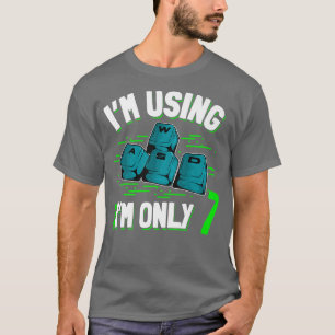7th Birthday 7 Years Old PC Gamer WASD Gaming Vide T-Shirt