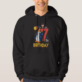 7th Birthday 7 Years Old Penguin Birthday Hoodie