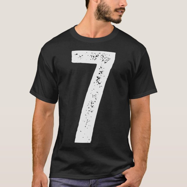 7th Birthday 7 Years Uniform Srts Team Jersey Numb T-Shirt (Front)