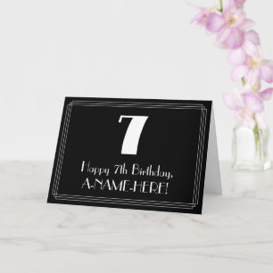 7th Birthday ~ Art Deco Inspired Look "7", Name Card