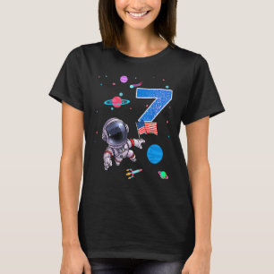 7th Birthday Astronaut Birthday Boy 7 Years Old T-Shirt