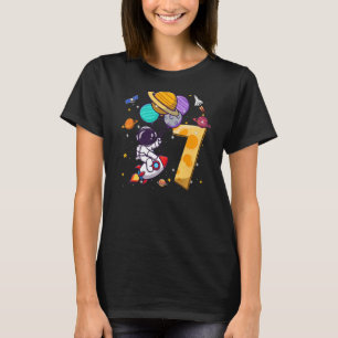 7th Birthday Astronaut Space Balloons 7 Years Old T-Shirt