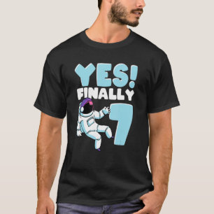 7th Birthday Astronaut Space Themed Party 7 Year O T-Shirt