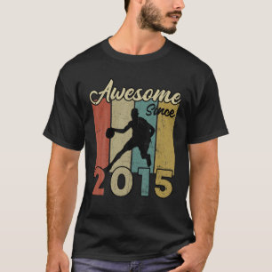 7Th Birthday Awesome Since 2015 Basketball 7 Years T-Shirt
