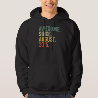 7th Birthday Awesome Since August 2015 7 Year Old Hoodie
