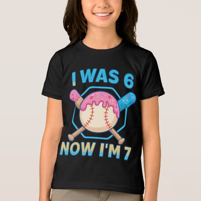 7th Birthday Baseball Doughnut Theme Tri-Blend Shirt (Front)