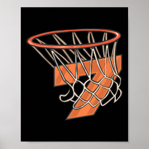 7th Birthday Basketball 7 Year Old Kid for Birthda Poster