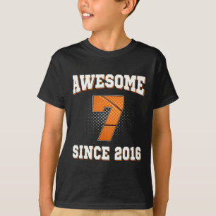 7th Birthday Basketball 7 Years Old Awesome since T-Shirt