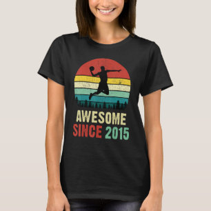 7th Birthday Basketball Awesome Since 2015 7 Years T-Shirt