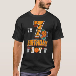 7th Birthday Basketball Boy 7 Years Old Kids T-Shirt