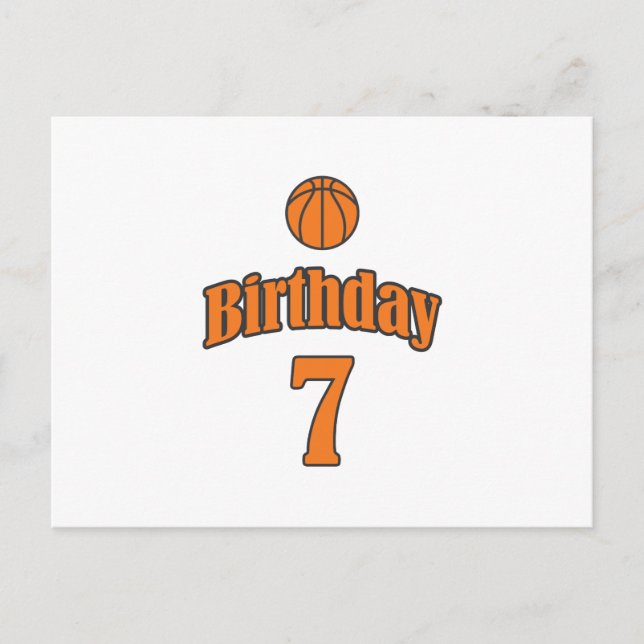7th Birthday Basketball Funny Boy Girl Kids Gift Postcard (Front)