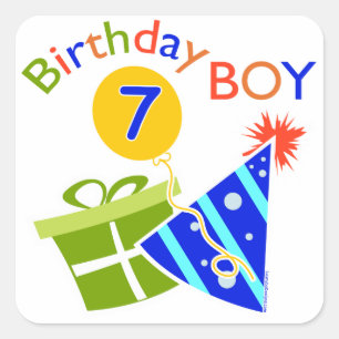 7th Birthday - Birthday Boy Square Sticker