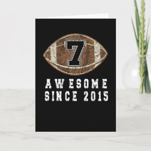 7th Birthday Born In 2015 Football Boy 7 Year Old Card