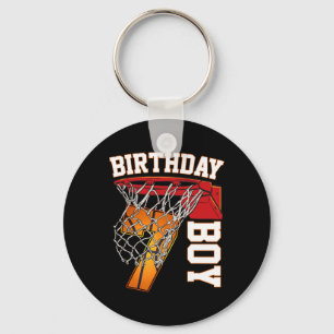 7th Birthday Boy Basketball 7 Year Old Theme Playe Key Ring