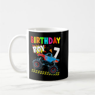 7th Birthday Boy Blaze 7 Year Old Monster Truck Bd Coffee Mug