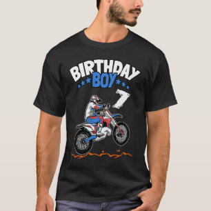 7th Birthday Boy Dirt Bike Kids 7 Years Old Boys M T-Shirt