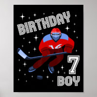 7th Birthday Boy Ice Hockey 7 Year Old Fun B-Day M