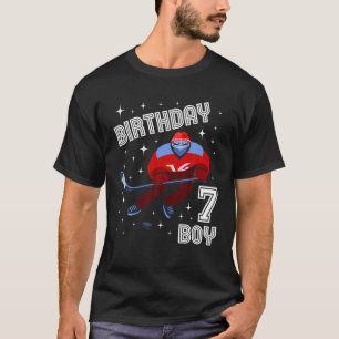 7th Birthday Boy Ice Hockey 7 Year Old Funny B Day T-Shirt
