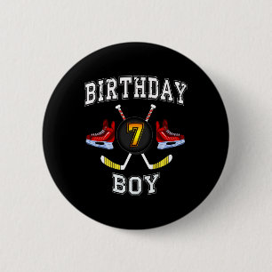 7th Birthday Boy - Ice Hockey 7 years old kid 6 Cm Round Badge