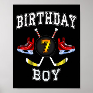 7th Birthday Boy - Ice Hockey 7 years old kid  Poster