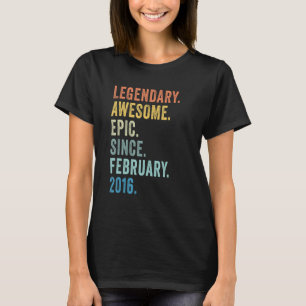 7th Birthday Boy Legendary Epic Awesome Since Febr T-Shirt