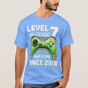7th Birthday Boy Level 7 Gamer 7 Year Video Game P T-Shirt