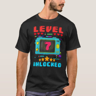 7th Birthday Boy Level 7 Unlocked Video Gamer Birt T-Shirt