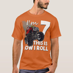 7th Birthday Boy Monster Truck 7 Years Old Gift T-Shirt