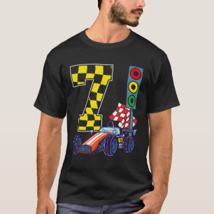 7Th Birthday Boy Race Car Traffic Lights Racer 7 Y T-Shirt