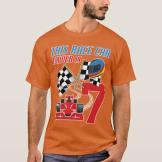 7th Birthday Boy Race Flag 7 Years Old Racing Driv T-Shirt