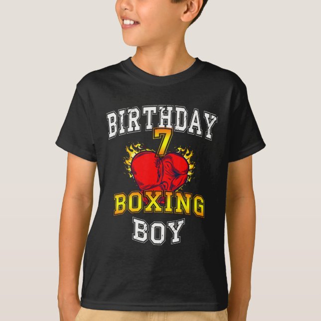 7th Birthday Boy Shirt - Boxing 7 Years Old Kid  (Front)