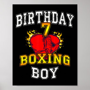 7th Birthday Boy Shirt - Boxing 7 Years Old Kid Poster
