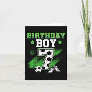 7th Birthday Boy Soccer 7 Year Old Sport 7yr Boys Card