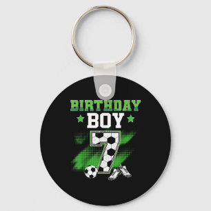 7th Birthday Boy Soccer 7 Year Old Sport 7yr Boys Key Ring